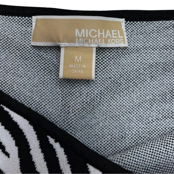 NEW, Michael Kors, Zebra Jacquard Cropped Cami Top, Medium, Black, White - Picture 10 of 12
